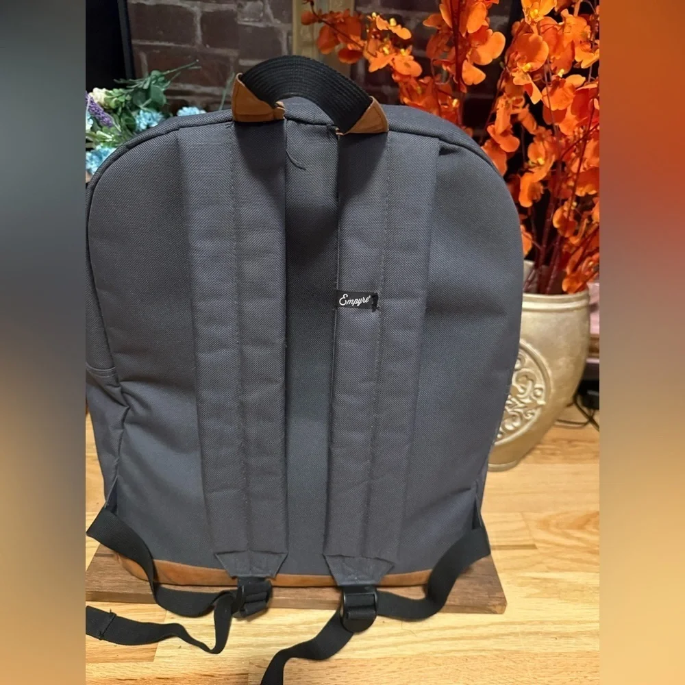 Empyre Gray Backpack with Brown Accents
